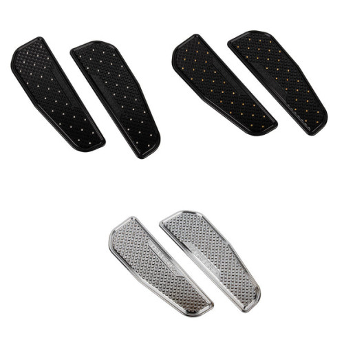 PartzBiz HD: 19054756-Waffle Rider Stretched Floorboards For Harley 2018+ Fat Boy/Heritage Classic/Deluxe/Slim - Black with silver rivet