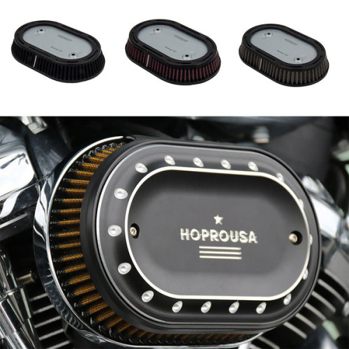 PartzBiz HD: AIR-114-ORG-Hoprousa High-flow Washable Air Filter for Harley Davidson Softail 2018+ Fat Boy Breakout Streetbob 2017+ Touring Road King Street Glide All 114 Engine Motorcycle Air Filter - Stainless steel