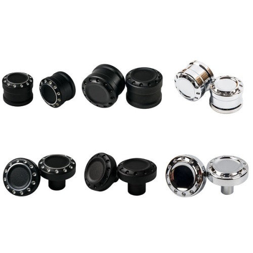 PartzBiz HD: BLK-R-FBBR-Axle Nut Covers for Harley 2018+ Fat Boy Breakout Street Bob - Black / [Rear] Fat Boy & Breakout