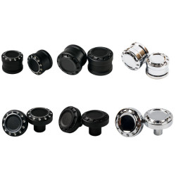 PartzBiz HD CHR-F-BB - Axle Nut Covers for Harley 2018+ Fat Boy Breakout Street Bob - Chrome / [Front] Street Bob