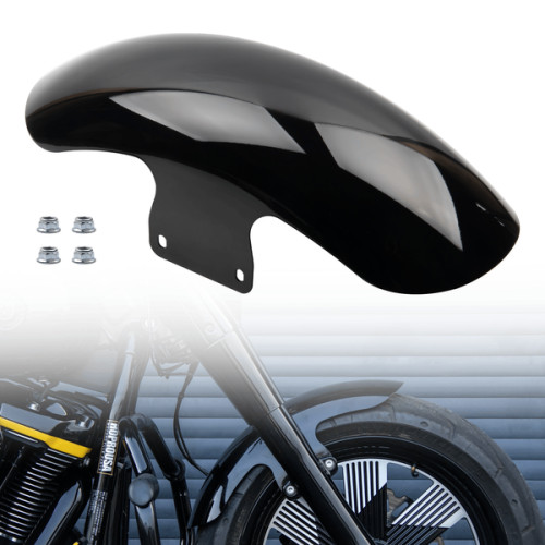 PartzBiz HD: FDR-FL160-BLK-Short Front Fender for 2018+ Harley Fat Boy Stainless Steel Gloss Black - 2018+ Fat Boy PartzBiz HD: FDR-FL160-BLK-Short Front Fender for 2018+ Harley Fat Boy Stainless Steel Gloss Black - 2018+ Fat Boy