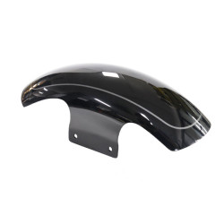 PartzBiz HD FDR-FL160-BLS - Metal Short Gloss Black with Silver Pinstripe Front Fender For 2018+ Harley Davidson Softail Fat Boy - For 2018+ Fat Boy