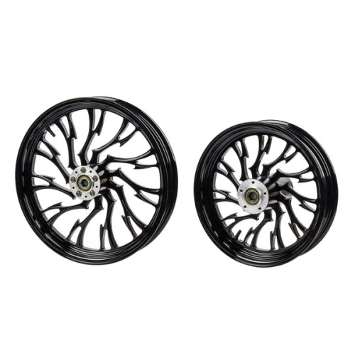 PartzBiz HD: WHL-BB16-BLK-3D Forged Hollow-out Bole Wheels for Harley Softail 2018+ Models - 16x3.5inch Rear Wheel For 2018+ Street Bob & Softail Standard PartzBiz HD: WHL-BB16-BLK-3D Forged Hollow-out Bole Wheels for Harley Softail 2018+ Models - 16x3.5inch Rear Wheel For 2018+ Street Bob & Softail Standard