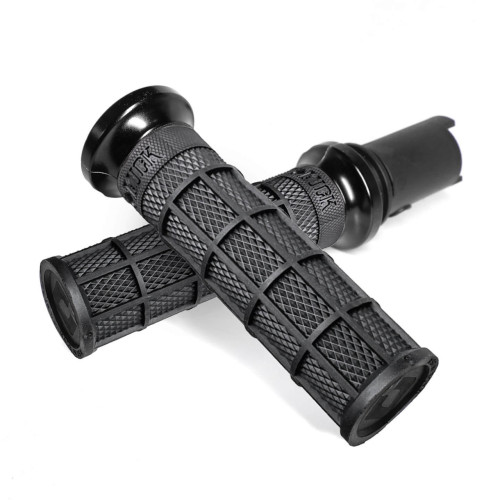 PartzBiz HD: V31HTC-BH-H-H-D 2023+ CVO: V-TWIN LOCK-ON™ HART-LUCK SIGNATURE FULL-WAFFLE GRIP SET (Black / Gun Metal)