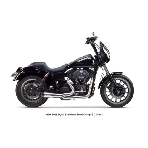 PartzBiz HD: 3456866-Two Brothers Racing Comp S 2-1 Complete Exhaust Pipe System 99-05 Harley Dyna