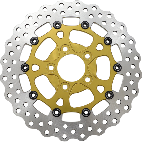 PartzBiz HD: 3485455-Performance Machine Dominator Rear 2-Piece Brake Rotor 11.5” Gold Harley 00-14 PartzBiz HD: 3485455-Performance Machine Dominator Rear 2-Piece Brake Rotor 11.5” Gold Harley 00-14