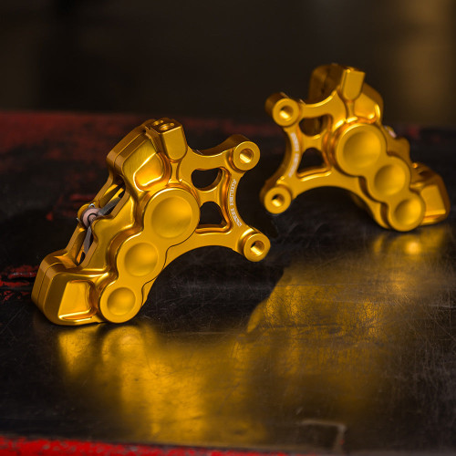 PartzBiz HD: 3486766-Arlen Ness 6 Piston Bore Caliper Gold Front Left 14‚” Harley Big Twin XL 06-21
