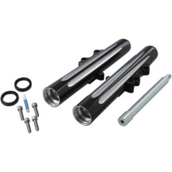 PartzBiz HD 06-513 - Arlen Ness Deep Cut Dual Disc Hot Legs Fork Lower Black Harley Touring 00-07