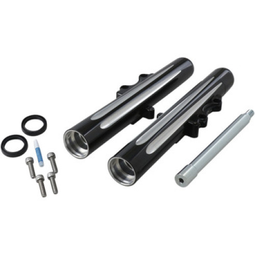 PartzBiz HD: 3484330-Arlen Ness Deep Cut Dual Disc Hot Legs Fork Lower Black Harley Touring 00-07 PartzBiz HD: 3484330-Arlen Ness Deep Cut Dual Disc Hot Legs Fork Lower Black Harley Touring 00-07