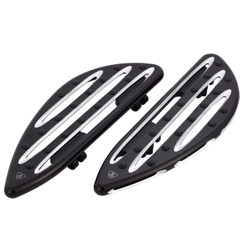 PartzBiz HD: 3484887-Arlen Ness Deep Cut Driver Floorboards Kit Black 16” Pair Set Harley Touring 99+