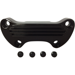 PartzBiz HD 0603-0810 - Drag Specialties Black Finned 1” Handlebar Riser Top Clamps Harley Softail Dyna