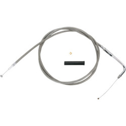 PartzBiz HD 0650-1081 - Braided Stainless Throttle Cable 58” 90 Degree 5” Harley 96-17 Big Twin Cam XL