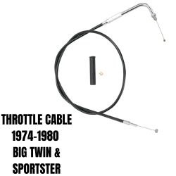 PartzBiz HD 0650-1096 - Drag Specialties Throttle Cable 36” Black Harley 74-80 Softail Touring Sportster