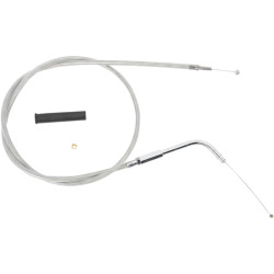 PartzBiz HD 0651-0108 - Braided Stainless Idle Cable 41 1/2” 90 Degree 4 3/4” Harley 96-17 Big Twin Cam