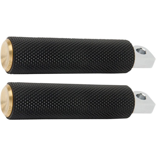 PartzBiz HD: 3485703-ยางพักเท้า Arlen Ness ตัวผู้ ทองเหลือง Knurled คู่ผู้โดยสาร Harley Softail 18+
