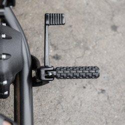 PartzBiz HD 07-966 - Arlen Ness Airtrax Footpegs Male Black Knurled Pair Passenger Harley Softail 18+