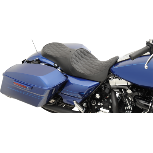 PartzBiz HD: 3462091-Forward Positioning Low Profile Touring Seat Black Leather Diamond Stitch Harley PartzBiz HD: 3462091-Forward Positioning Low Profile Touring Seat Black Leather Diamond Stitch Harley