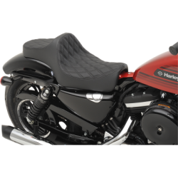 PartzBiz HD 0804-0731 - Drag Specialties Smooth Predator III 2 Up Vinyl Seat Harley Sportster XL 82-03