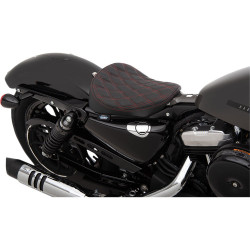 PartzBiz HD 0804-0741 - Drag Specialties Bobber Solo Red Stitch Double Diamond Seat Harley 10+ Sportster PartzBiz HD 0804-0741 - Drag Specialties Bobber Solo Red Stitch Double Diamond Seat Harley 10+ Sportster