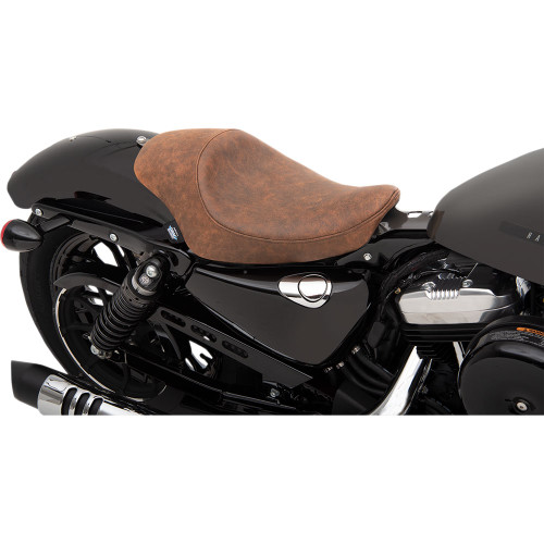 PartzBiz HD: 3461940-Drag Specialties 3/4 Solo Seat Distressed Brown Leather 04-19 XL Models Harley