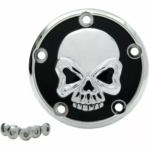 PartzBiz HD: 3448580-Chrome Skull Ignition Cam Chest Points Cover Trim Harley Big Twin Cam 1999-2017 PartzBiz HD: 3448580-Chrome Skull Ignition Cam Chest Points Cover Trim Harley Big Twin Cam 1999-2017