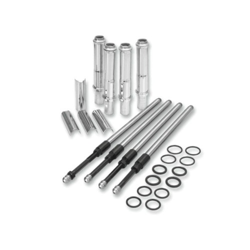 PartzBiz HD: 3453453-S&S Quickee EZ Install Adjustable Pushrods Chrome Cover Kit 99+ Harley Twin Cam