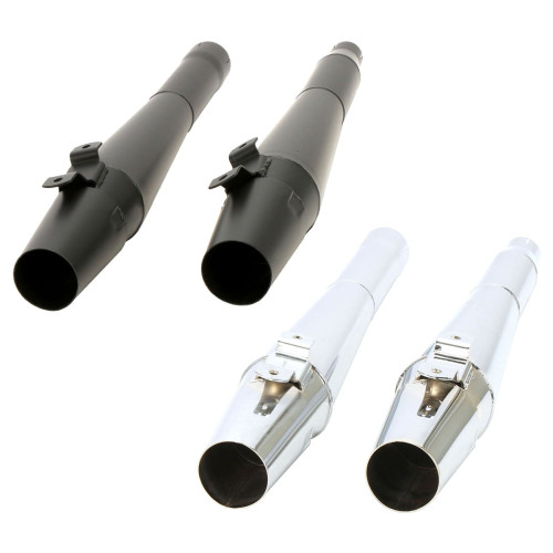 PartzBiz HD: 3456807-Thunderheader Chrome Slip On Exhaust Pipes Mufflers Pair Harley Touring 95-16