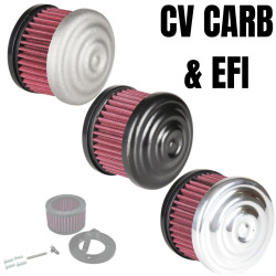 PartzBiz HD 109-0131 - TC Bros. เครื่องฟอกอากาศ Ripple Polished HD CV Carbs และ EFI