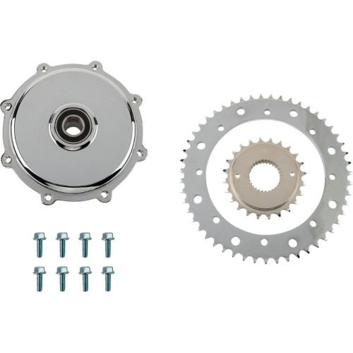 PartzBiz HD: 3479554-Drag Specialties Chrome Conversion Sprocket Kit Harley Custom Chopper Bobber