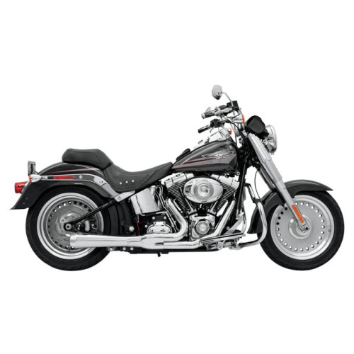 PartzBiz HD: 3474848-Bassani Chrome Short Road Rage 2 Into 1 ระบบท่อไอเสีย Harley Softail 86-17