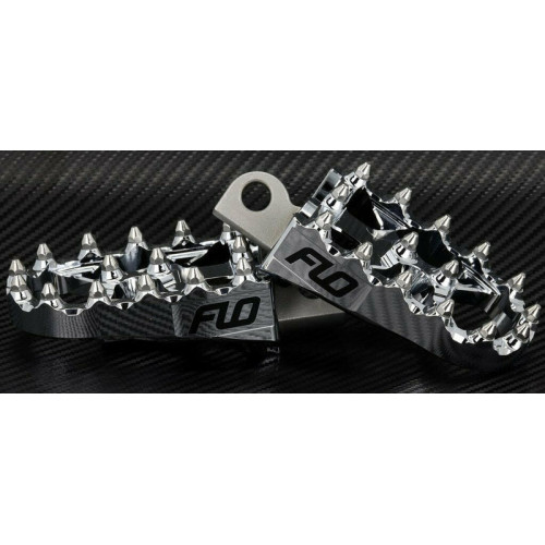 PartzBiz HD: 3461115-Flo Moto Chrome อลูมิเนียมรถจักรยานยนต์ MX แพลตฟอร์มหมุดเท้าคู่ชุด Harley Custom