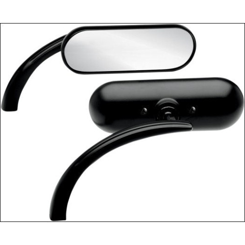 PartzBiz HD: 3461519-Arlen Ness Micro Mini Oval Rear View Convex Mirror Chrome Left Handlebar Mounted