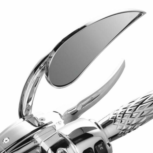 PartzBiz HD: 3461525-Arlen Ness Rad II Micro Rear View Teardrop Convex Mirror Chrome Right Handlebar