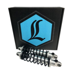 PartzBiz HD 1310-1606 - Legend Revo-A Anodized Silver 13” Performance Coil Shocks Pair Harley Dyna 91-17