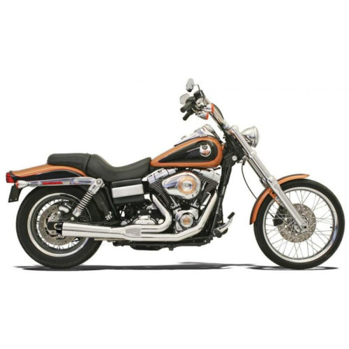 PartzBiz HD: 3478896-Bassani Chrome Road Rage 2 to 1 Megaphone Short Exhaust System 91-05 Harley Dyna