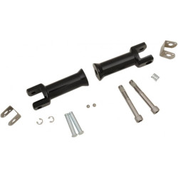 PartzBiz HD 1620-1785 - Drag Specialties Black Passenger Footpeg Pegs Mount Kit Harley Softail 18+ FL FX