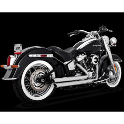 PartzBiz HD 17339 - Vance & Hines Chrome Big Shots Staggered Exhaust System Harley Softail 86-17
