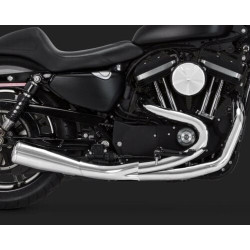 PartzBiz HD 17624 - Vance & Hines Chrome 2 Into 1 2-1 Upsweep Exhaust Pipe Harley Sportster 07-2017