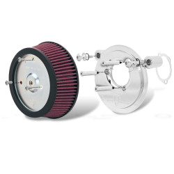 PartzBiz HD 18-441 - Arlen Ness Chrome Stage 1 Big Sucker Air Filter Kit Harley 14-17 Softail Touring