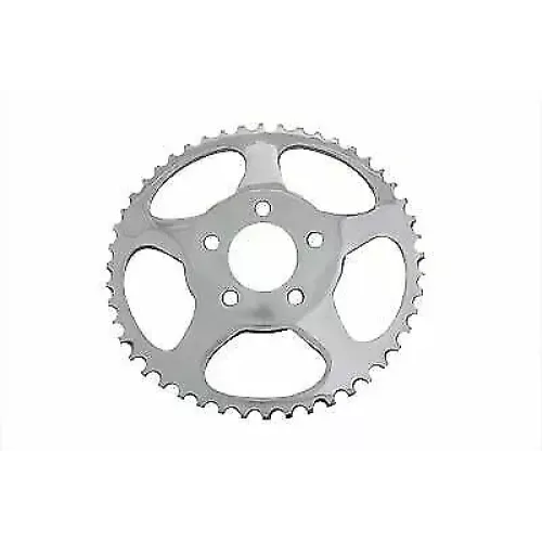 PartzBiz HD: 3445320-Chrome Dished Star 48 Tooth Rear Sprocket Chain 9.8 mm Offset 73-99 Harley