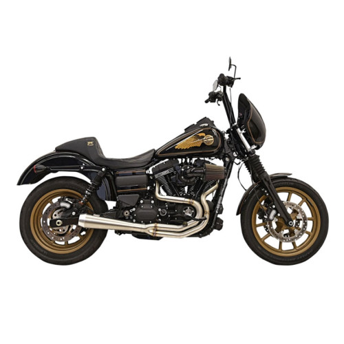 PartzBiz HD: 3444007-Bassani Greg Lutzka Edition Exhaust 2 into 1 Pipe Harley Dyna Stainless Steel SS