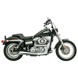 PartzBiz HD 1D5250 - Bassani Chrome 2 เป็น 1 Road Rage ระบบท่อไอเสีย 1991-2015 Harley Dyna
