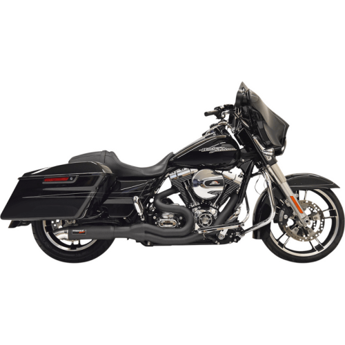 PartzBiz HD: 3489215-Bassani Hot Rod Road Rage II 2-into-1 Exhaust Kit Black Mid Harley Touring 99-06