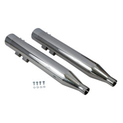 PartzBiz HD 1F7DNT6 - Bassani 4‚” DNT Straight Can Chrome Bagger ท่อไอเสีย 95-16 Harley Touring