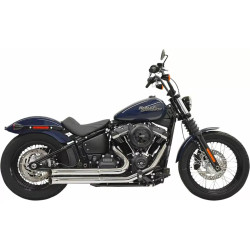 PartzBiz HD 1S24D - Bassani Pro-Street Chrome Turn Out Ends Full Exhaust System Pipes Harley Softail