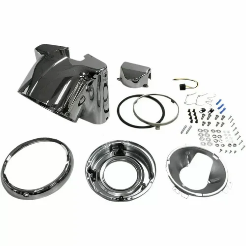 PartzBiz HD: 3448010-Drag Specialties 7” Chrome Headlight Cowl Nacelle Kit Harley Softail FL 86-2017 PartzBiz HD: 3448010-Drag Specialties 7” Chrome Headlight Cowl Nacelle Kit Harley Softail FL 86-2017