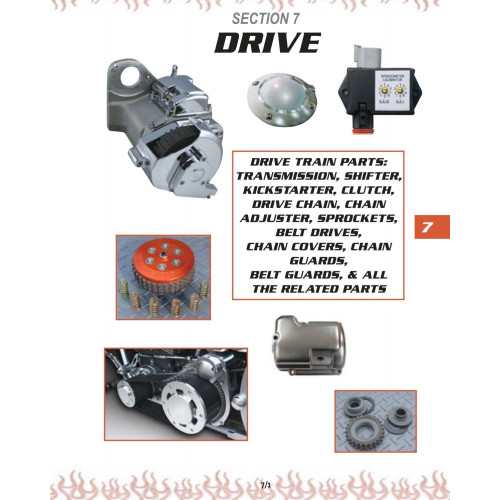 PartzBiz HD: 3468294-Ultima Chrome 6-Speed Right Side Drive Cable Transmission Harley Custom Chopper