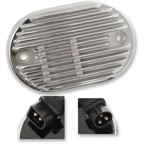 PartzBiz HD: 3450804-Drag Specialties Chrome Solid State Voltage Regulator 12V Harley 08-10 Softail
