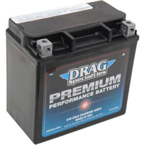 PartzBiz HD: 3450546-Drag Premium Performance AGM 240 CCA GYZ16HL OE Battery Harley Sportster XL 04+