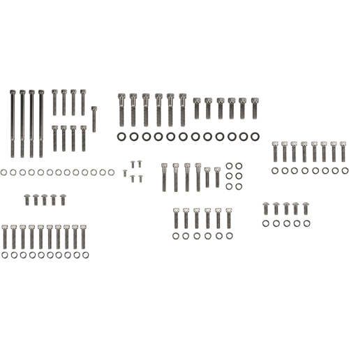 PartzBiz HD: 3488149-Drag เครื่องยนต์ เคส ชุดสลักเกลียว Black Knurled Harley Softail Dyna 07-17